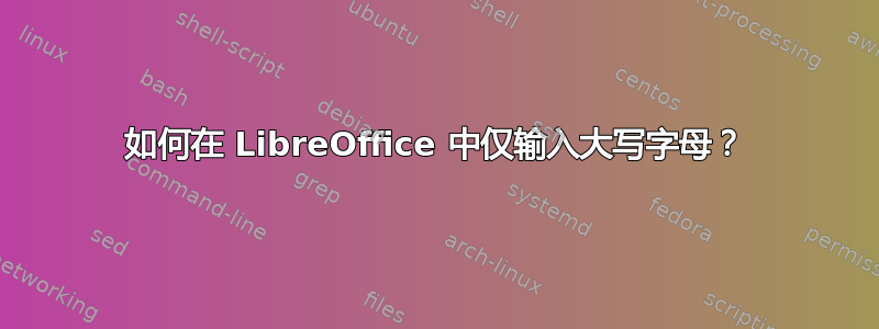 如何在 LibreOffice 中仅输入大写字母？