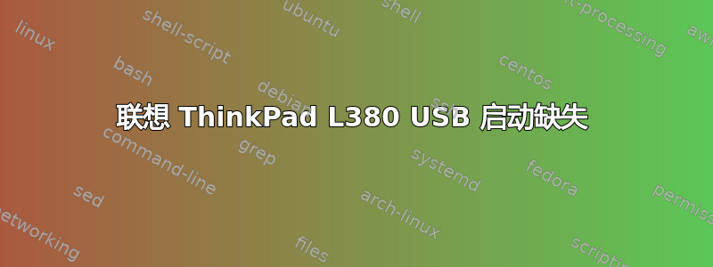 联想 ThinkPad L380 USB 启动缺失