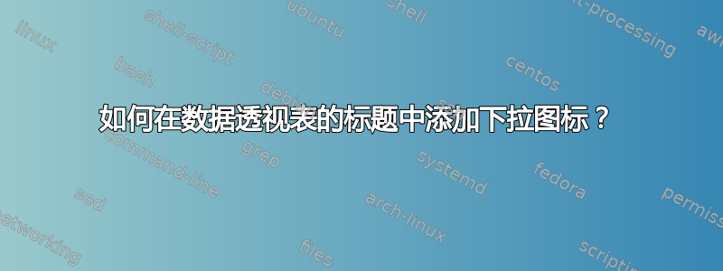 如何在数据透视表的标题中添加下拉图标？