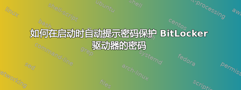 如何在启动时自动提示密码保护 BitLocker 驱动器的密码