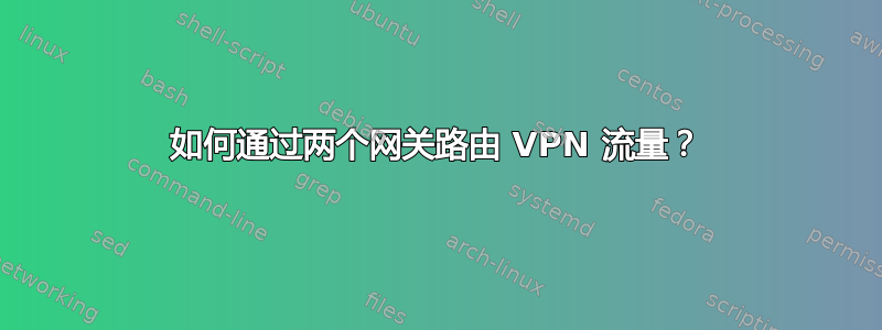 如何通过两个网关路由 VPN 流量？