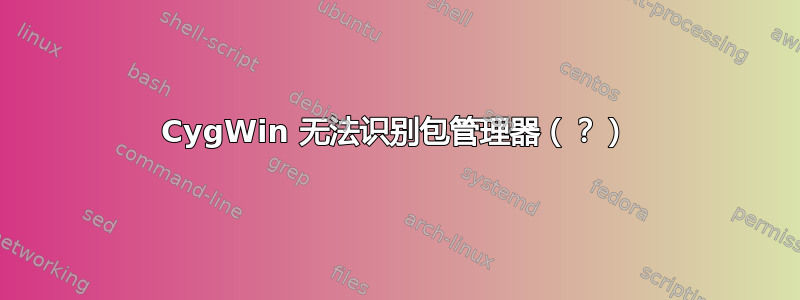 CygWin 无法识别包管理器（？）