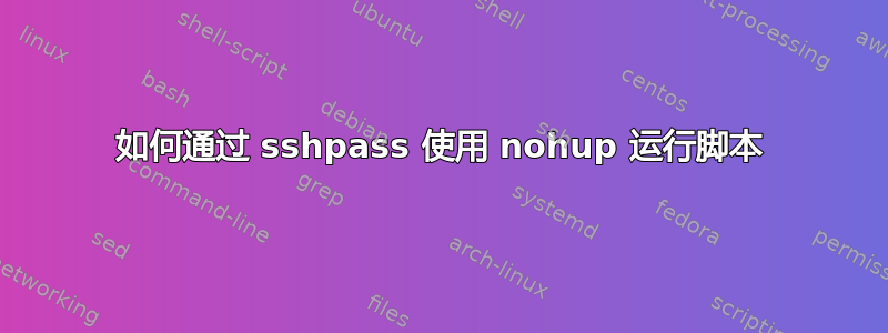 如何通过 sshpass 使用 nohup 运行脚本