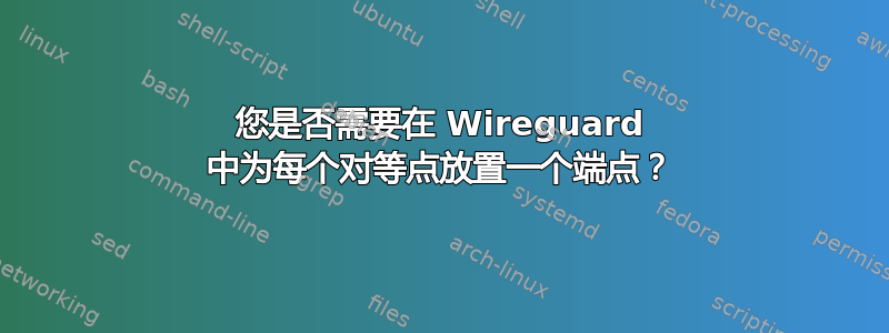 您是否需要在 Wireguard 中为每个对等点放置一个端点？