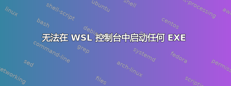 无法在 WSL 控制台中启动任何 EXE