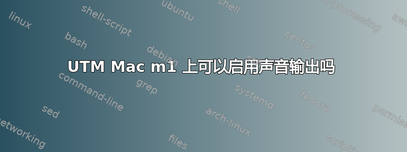 UTM Mac m1 上可以启用声音输出吗