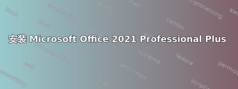 安装 Microsoft Office 2021 Professional Plus