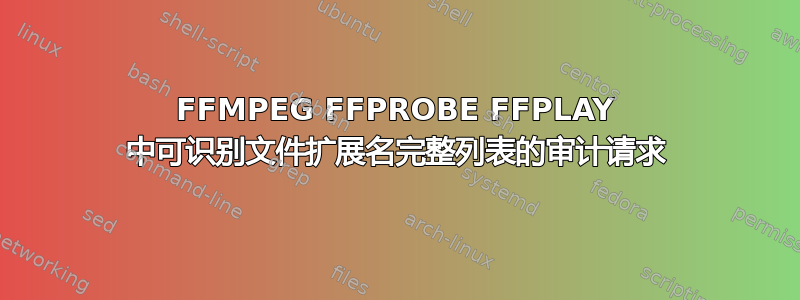 FFMPEG FFPROBE FFPLAY 中可识别文件扩展名完整列表的审计请求