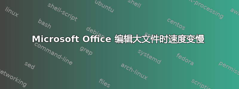 Microsoft Office 编辑大文件时速度变慢