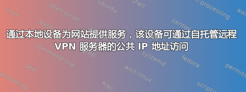 通过本地设备为网站提供服务，该设备可通过自托管远程 VPN 服务器的公共 IP 地址访问