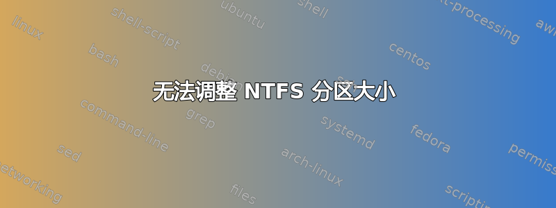 无法调整 NTFS 分区大小