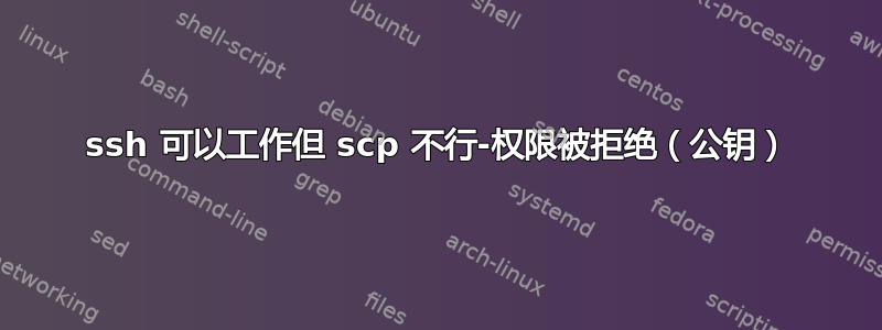 ssh 可以工作但 scp 不行-权限被拒绝（公钥）