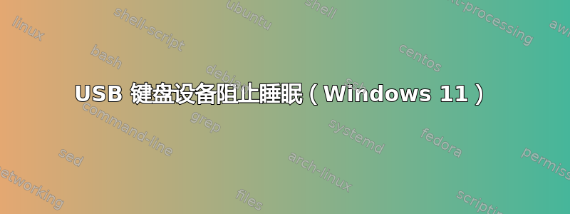 USB 键盘设备阻止睡眠（Windows 11）