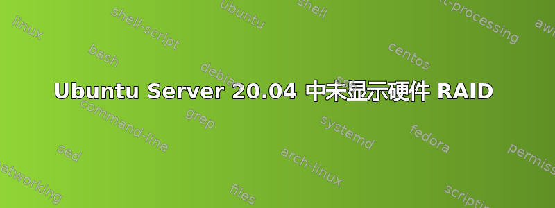 Ubuntu Server 20.04 中未显示硬件 RAID