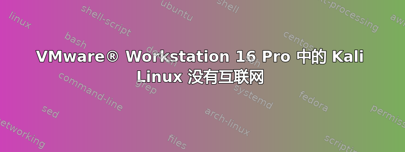 VMware® Workstation 16 Pro 中的 Kali Linux 没有互联网