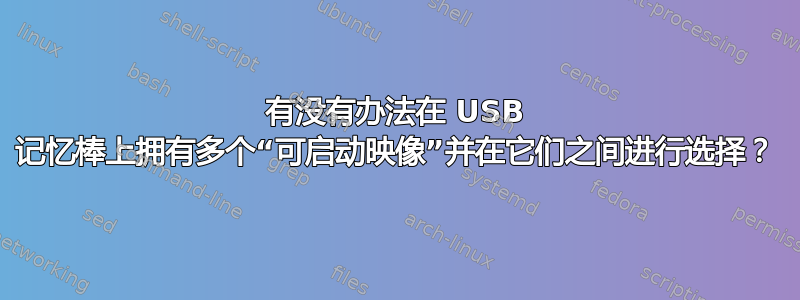 有没有办法在 USB 记忆棒上拥有多个“可启动映像”并在它们之间进行选择？