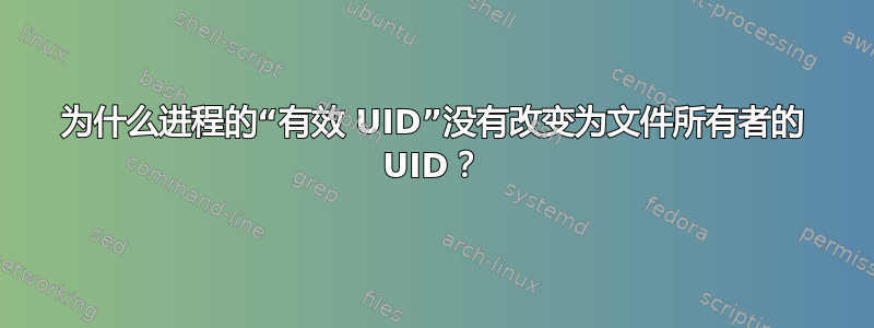 为什么进程的“有效 UID”没有改变为文件所有者的 UID？