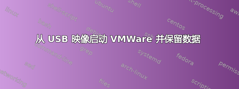 从 USB 映像启动 VMWare 并保留数据