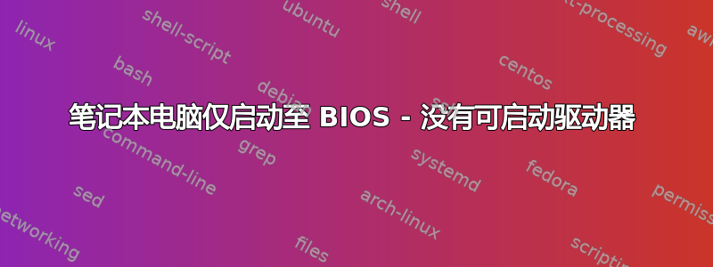 笔记本电脑仅启动至 BIOS - 没有可启动驱动器