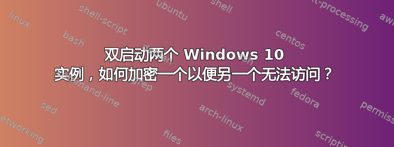 双启动两个 Windows 10 实例，如何加密一个以便另一个无法访问？