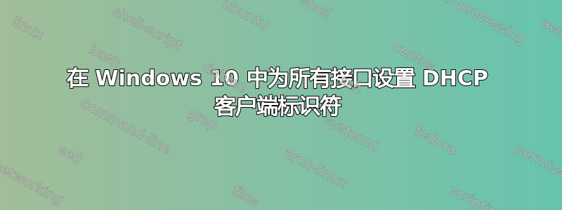 在 Windows 10 中为所有接口设置 DHCP 客户端标识符