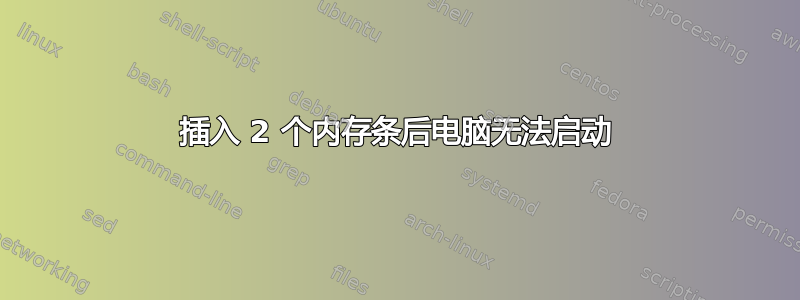 插入 2 个内存条后电脑无法启动