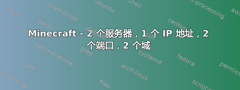 Minecraft - 2 个服务器，1 个 IP 地址，2 个端口，2 个域