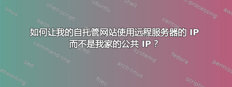 如何让我的自托管网站使用远程服务器的 IP 而不是我家的公共 IP？