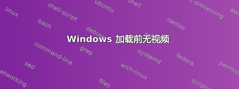 Windows 加载前无视频