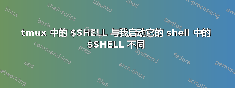 tmux 中的 $SHELL 与我启动它的 shell 中的 $SHELL 不同