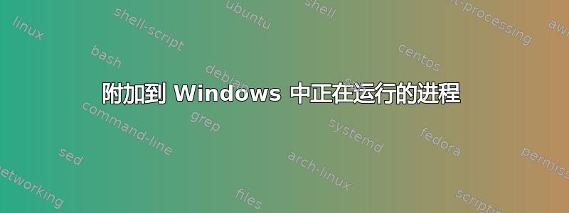 附加到 Windows 中正在运行的进程