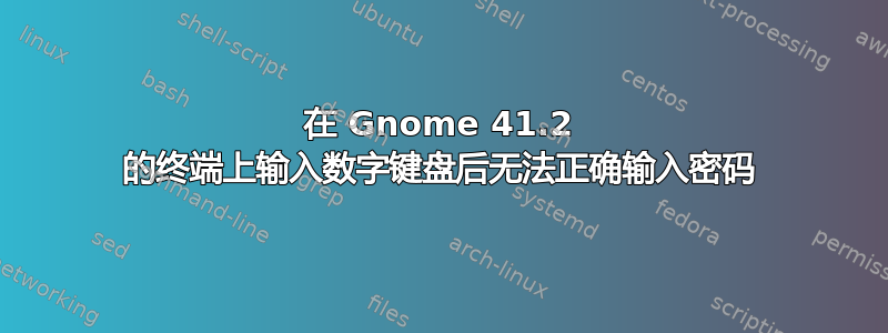 在 Gnome 41.2 的终端上输入数字键盘后无法正确输入密码