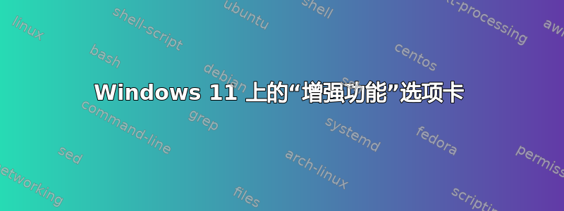 Windows 11 上的“增强功能”选项卡