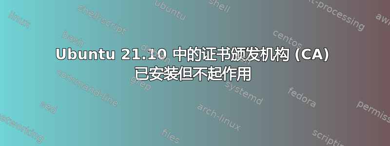 Ubuntu 21.10 中的证书颁发机构 (CA) 已安装但不起作用