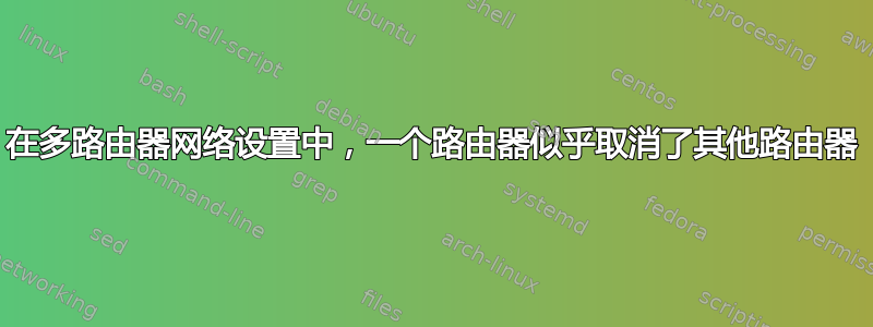 在多路由器网络设置中，一个路由器似乎取消了其他路由器