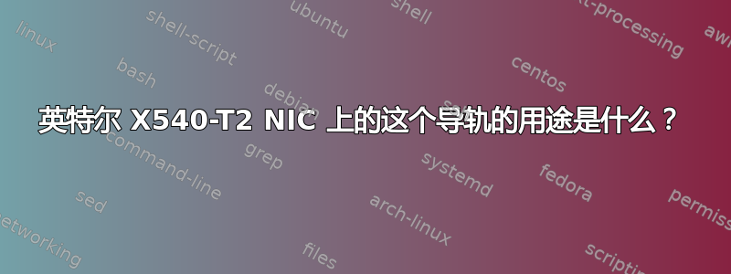 英特尔 X540-T2 NIC 上的这个导轨的用途是什么？