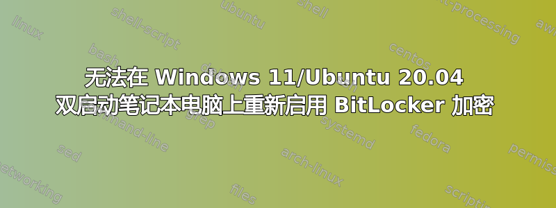 无法在 Windows 11/Ubuntu 20.04 双启动笔记本电脑上重新启用 BitLocker 加密