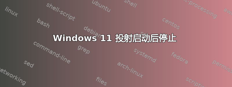 Windows 11 投射启动后停止