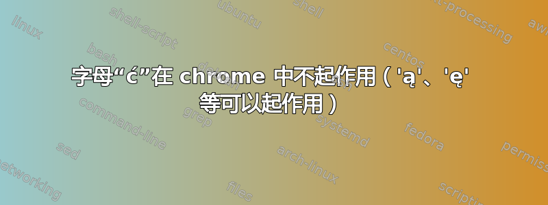 字母“ć”在 chrome 中不起作用（'ą'、'ę' 等可以起作用）