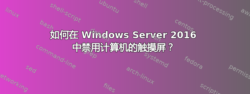 如何在 Windows Server 2016 中禁用计算机的触摸屏？