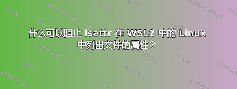 什么可以阻止 lsattr 在 WSL2 中的 Linux 中列出文件的属性？