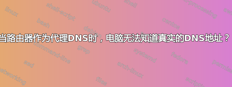 当路由器作为代理DNS时，电脑无法知道真实的DNS地址？