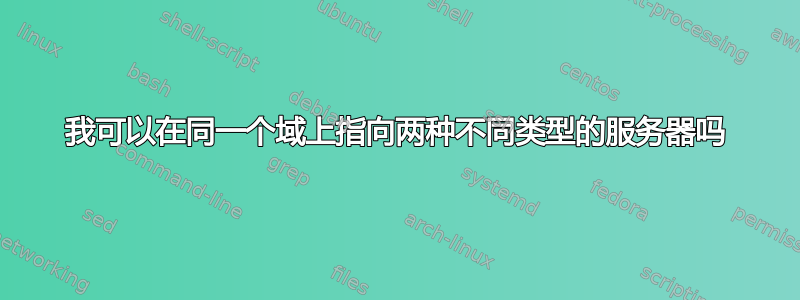 我可以在同一个域上指向两种不同类型的服务器吗