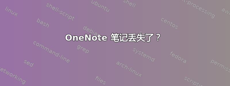 OneNote 笔记丢失了？