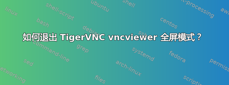 如何退出 TigerVNC vncviewer 全屏模式？