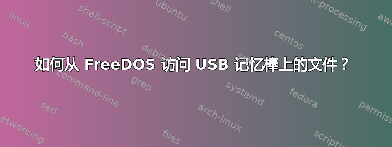 如何从 FreeDOS 访问 USB 记忆棒上的文件？