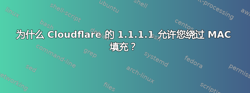 为什么 Cloudflare 的 1.1.1.1 允许您绕过 MAC 填充？