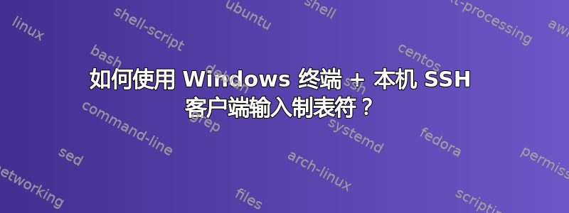 如何使用 Windows 终端 + 本机 SSH 客户端输入制表符？