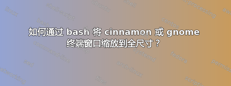 如何通过 bash 将 cinnamon 或 gnome 终端窗口缩放到全尺寸？