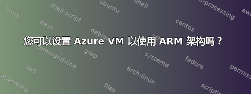 您可以设置 Azure VM 以使用 ARM 架构吗？